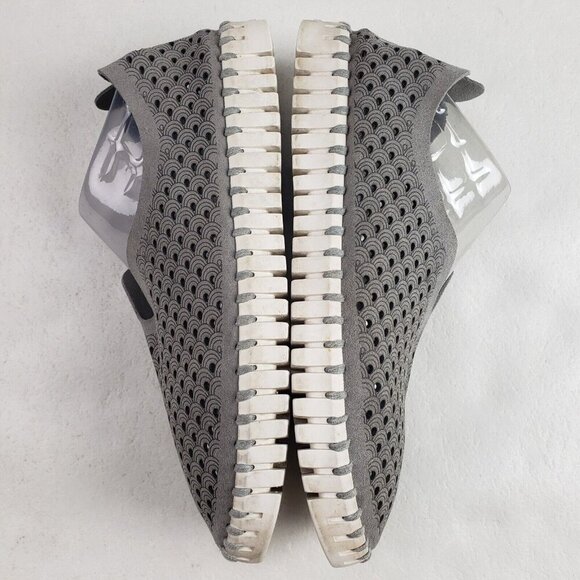 Ilse Jacobsen Tulip Slip On Flat Womens 7.5-8 38 Gray Leather Perforated Shoe - Picture 6 of 11